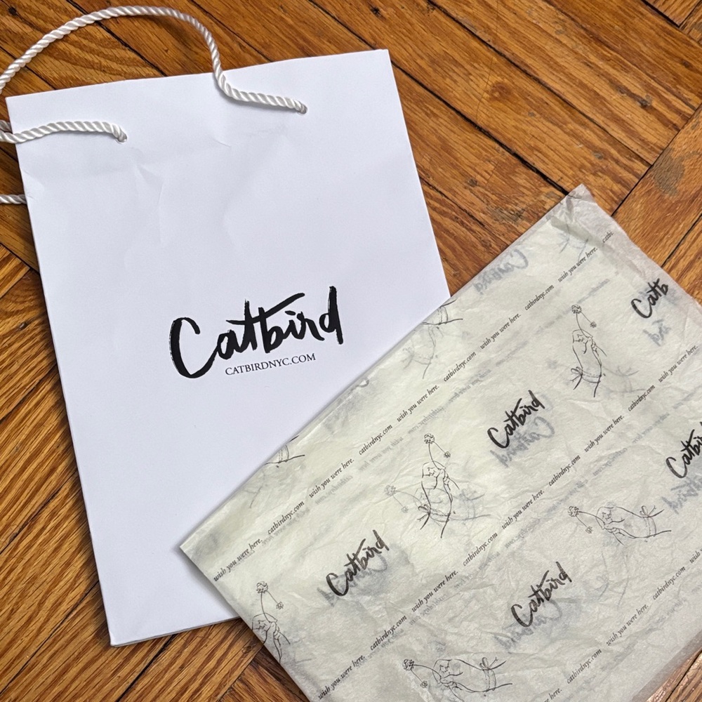 Catbird White Gift Bag with Tissue Paper